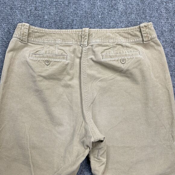 Talbots Corduroy Pants Womens 16 Petite Khaki Straight Leg Stretch Cotton Blend - Picture 4 of 9